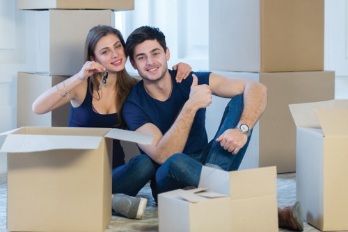Moving boxes and furniture prepared for a removals to Germany quote