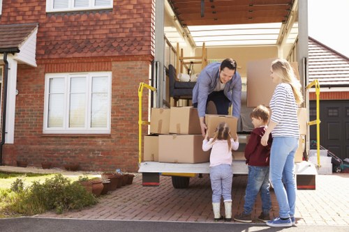 Removals team preparing a secure international move with safety equipment