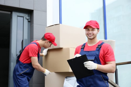 Removal team preparing a local home move in Togermany