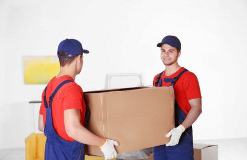 Furniture and boxes loaded for transport by a Togermany removals company