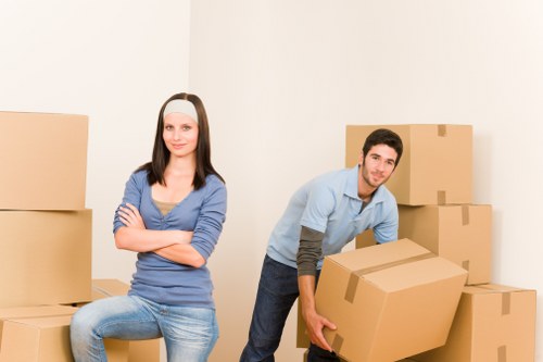 Packed boxes and wrapped furniture prepared for a removal to Germany