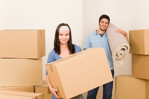 Commercial movers handling desks and office equipment locally