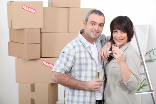 Local movers preparing fragile items for transport in Togermany
